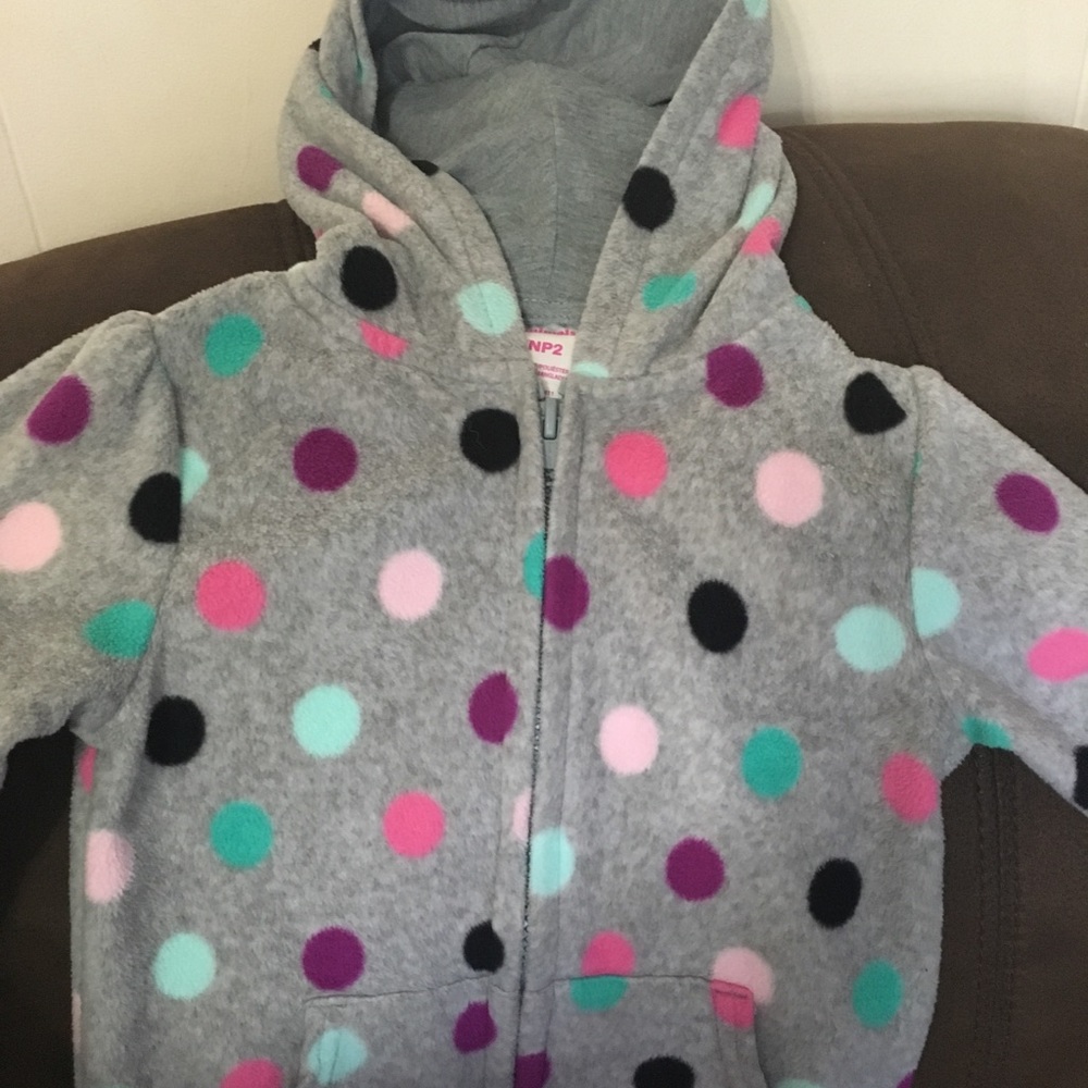 Size 2T zip up fleece hooded jacket